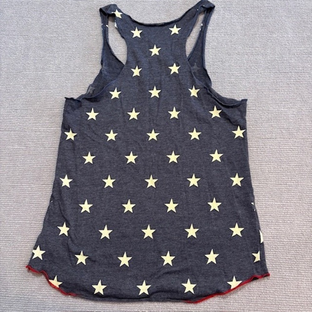 Planet Hollywood Women's Graphic Blue‎ Tank Top White Stars Racerback Large - Picture 2 of 7